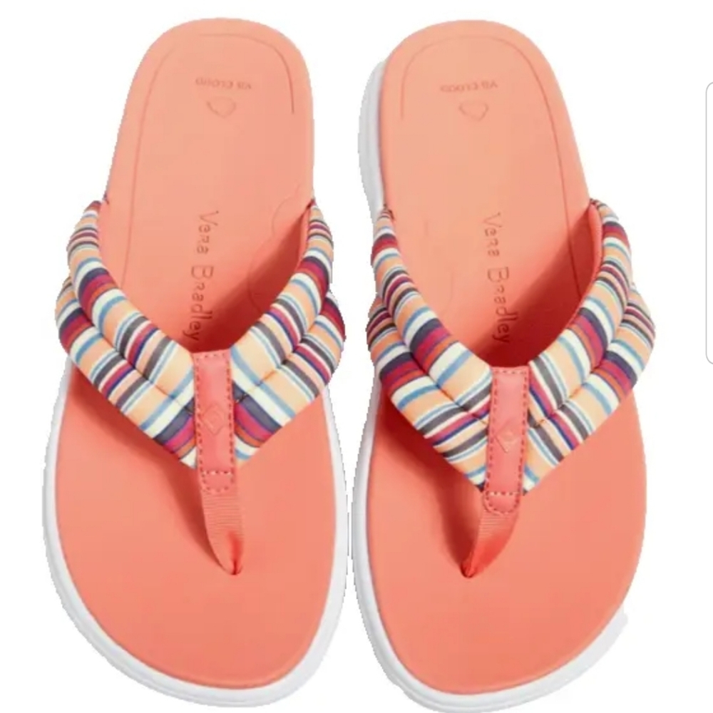 VB Cloud By Vera Bradley Sandal Bohemian Stripe Flip Flop Thong Washable Comfort